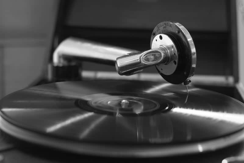 vinyl record on a record player