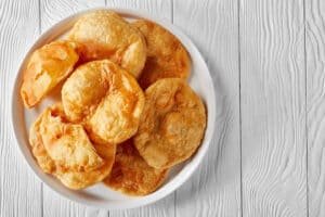 close-up of Bhatura, indian deep fried bread